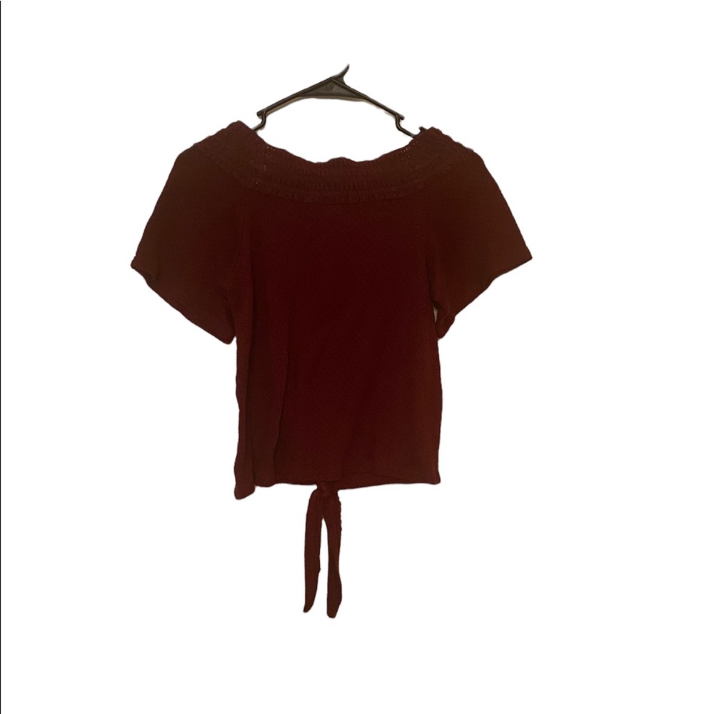 Justice Juniors Sweater Small, Bottom Tie Front, Burgundy Pre-owned No Flaws
